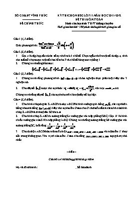 Đề thi chọn HSG lớp 11 tỉnh Vĩnh Phúc năm học 2011-2012 môn Toán dành cho học sinh THPT không chuyên